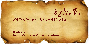 Óvári Viktória névjegykártya